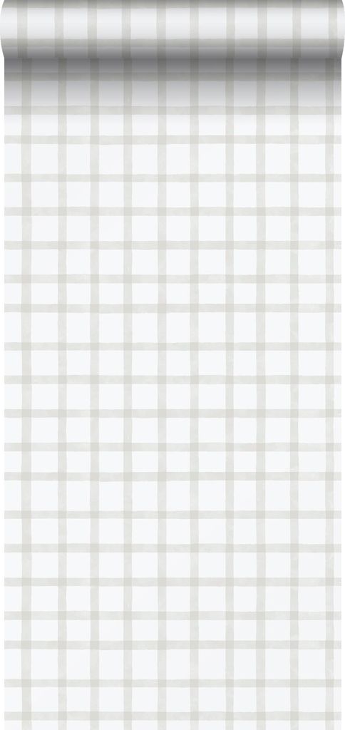 Sanders & Sanders Tapete Karomuster Grau und Weiß 53 cm x 10.05 m