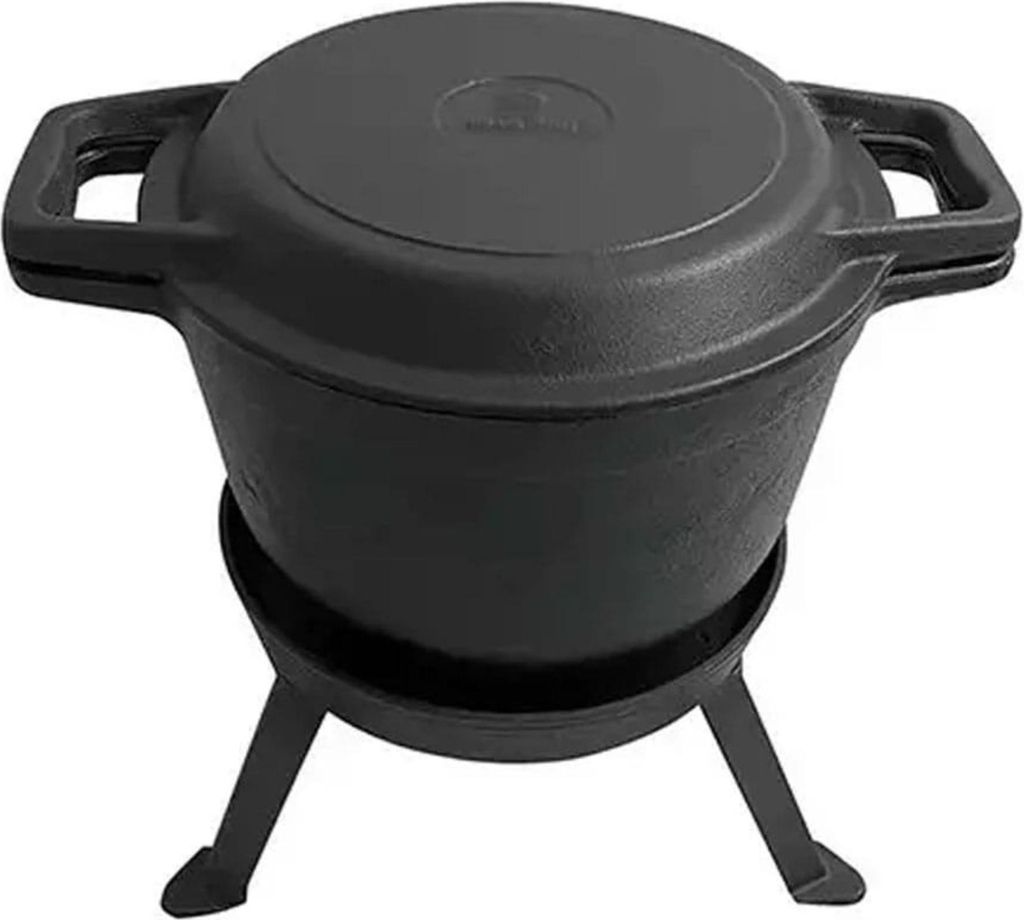 Gusseiserner Jagdkessel 8.0L Mit Grillpfanne 2 In 1 Kinghoff Kh-1733