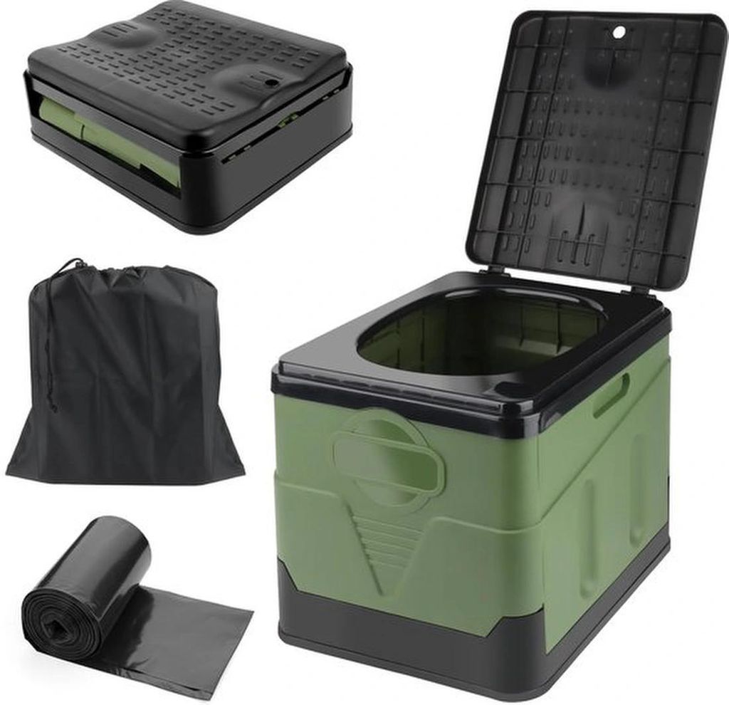 Portable und faltsicherer Reise-WC mit 12 Taschen