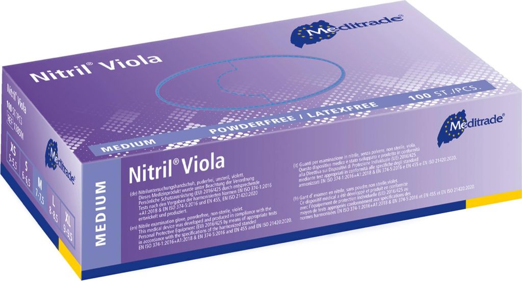 Meditrade - Einmalhandschuhe Nitril Violia - violett - Produktbild 