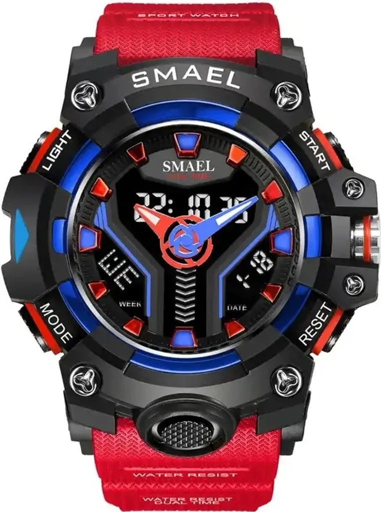 Montre SMAEL FL-29470 Rouge : Sportive et Étanche pour Homme Actif