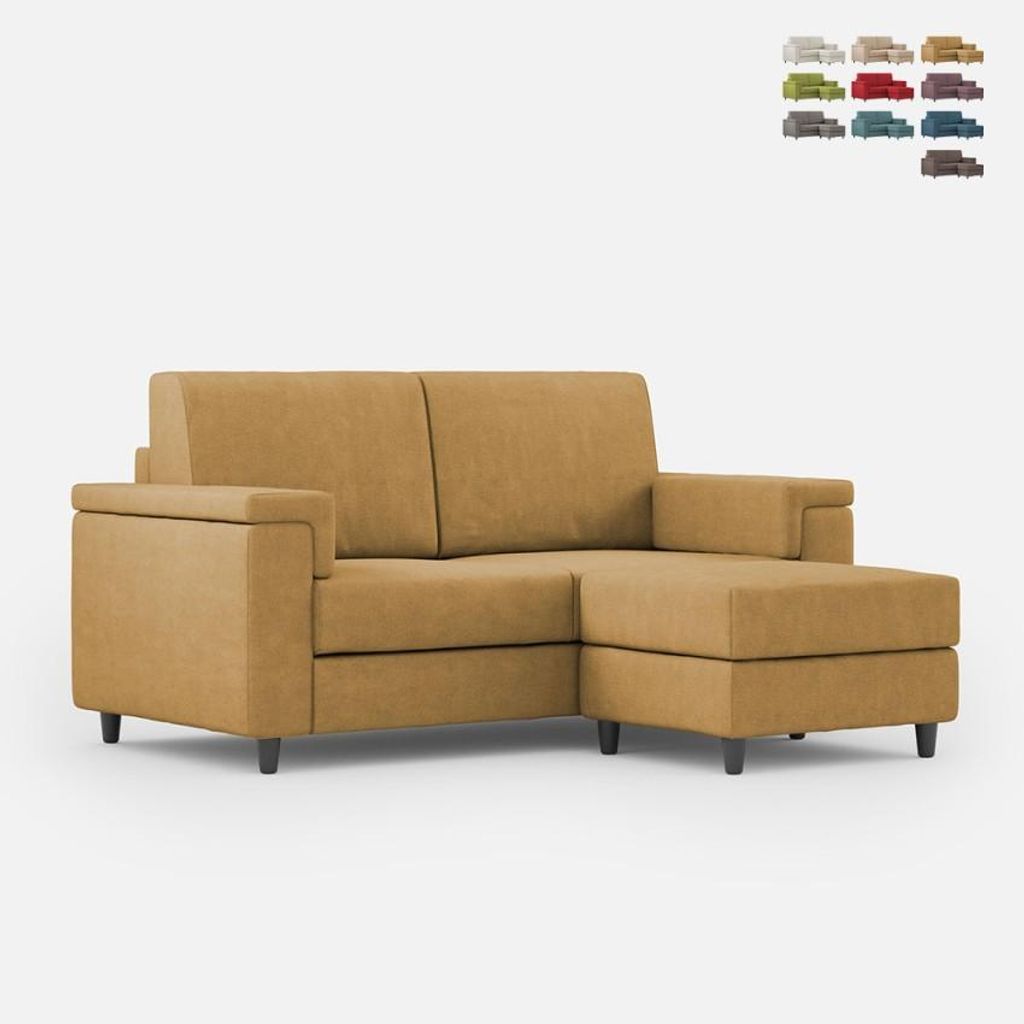 Moderner 2-Sitzer Stoffsofa 168cm mit Hocker Marrak 140P - Kamel