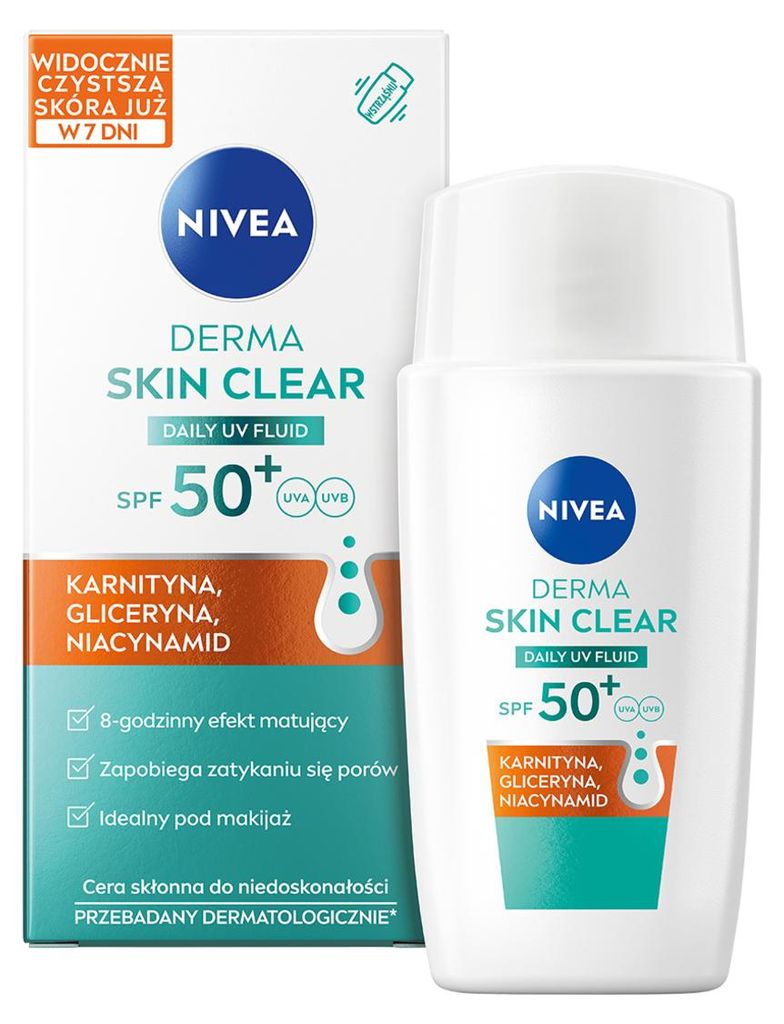 NIVEA Derma Skin Clear Tagesfluid mit UV-Schutz SPF50 40ml Produktbild 