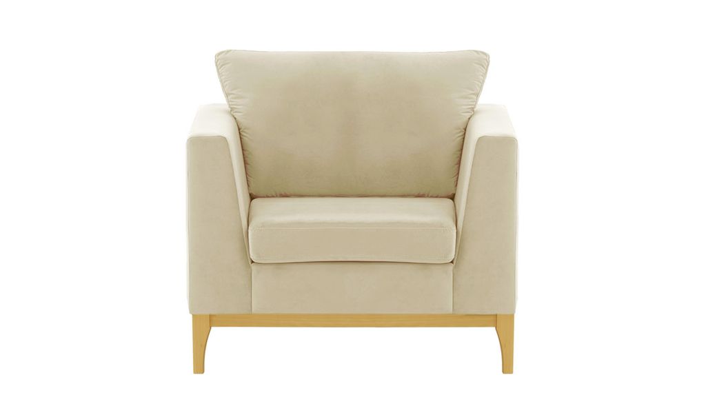 SLF24 - Sessel Gosena Wood - hellbeige - Velluto 2