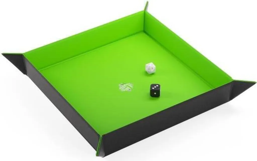 Plateau à dés magnétique carré noir et vert pliable pour jeux de rôle