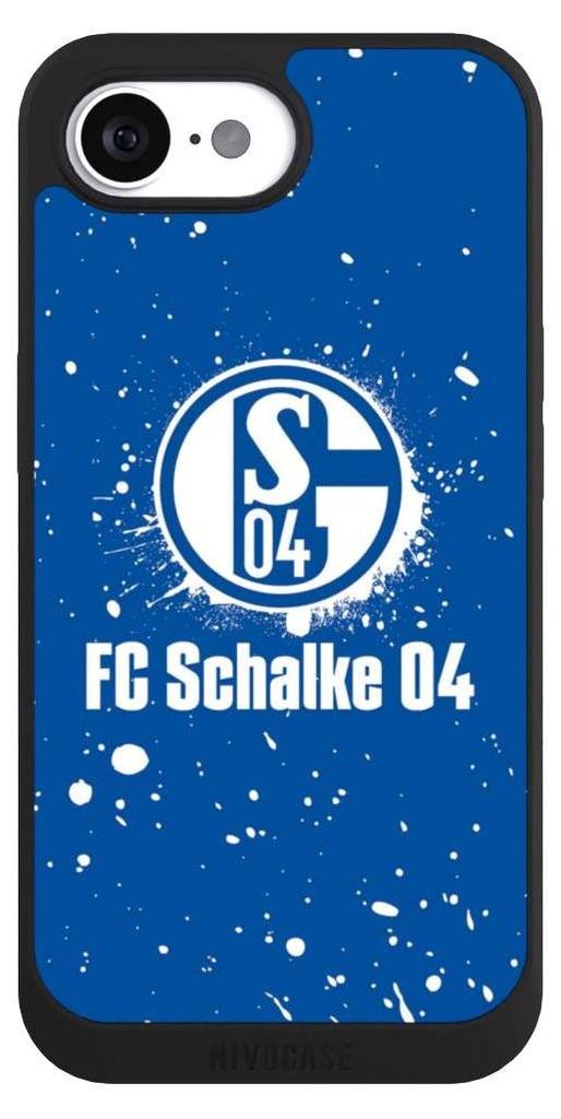 NIVOCASE Handyhülle für Apple iPhone 16e Hülle NIVOpure Case Schwarz FC Schalke 04 Logo S04