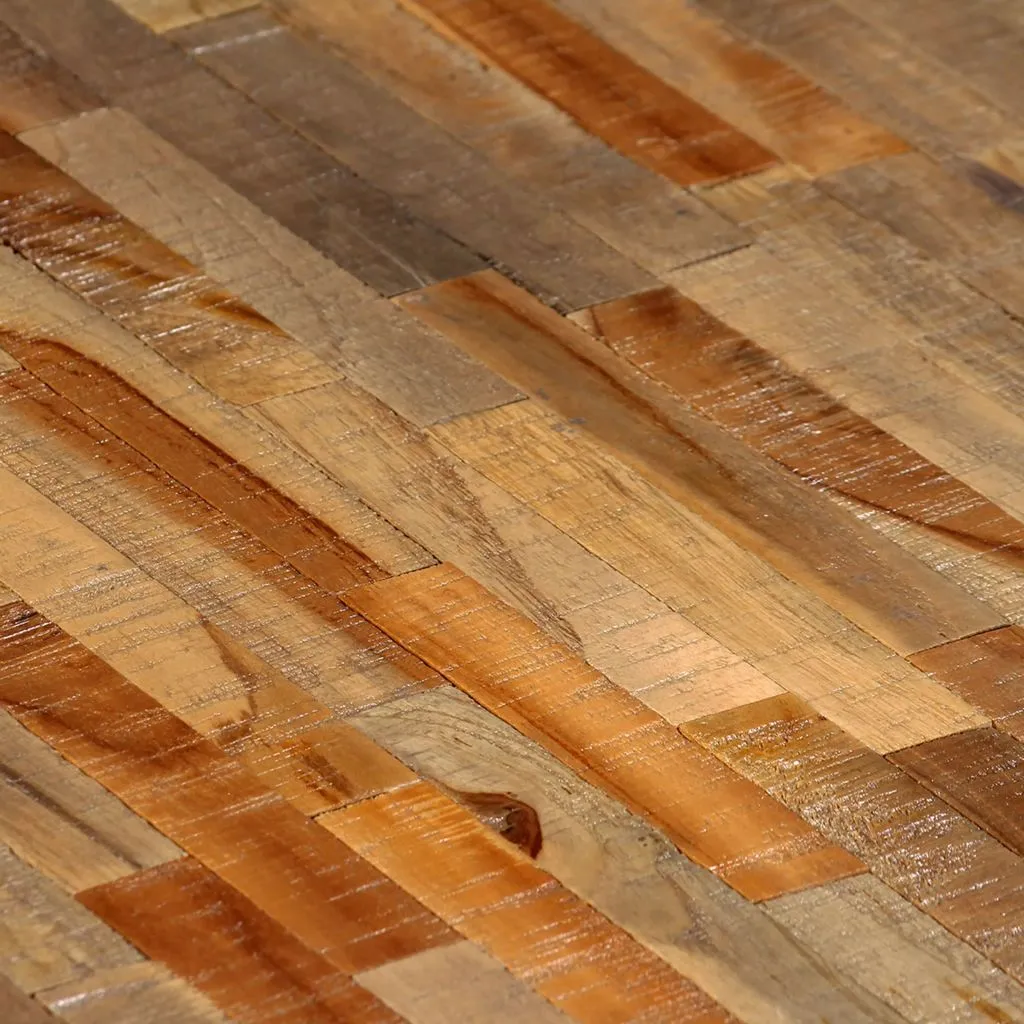 Table basse double en teck massif recyclé avec finition artisanale - 9