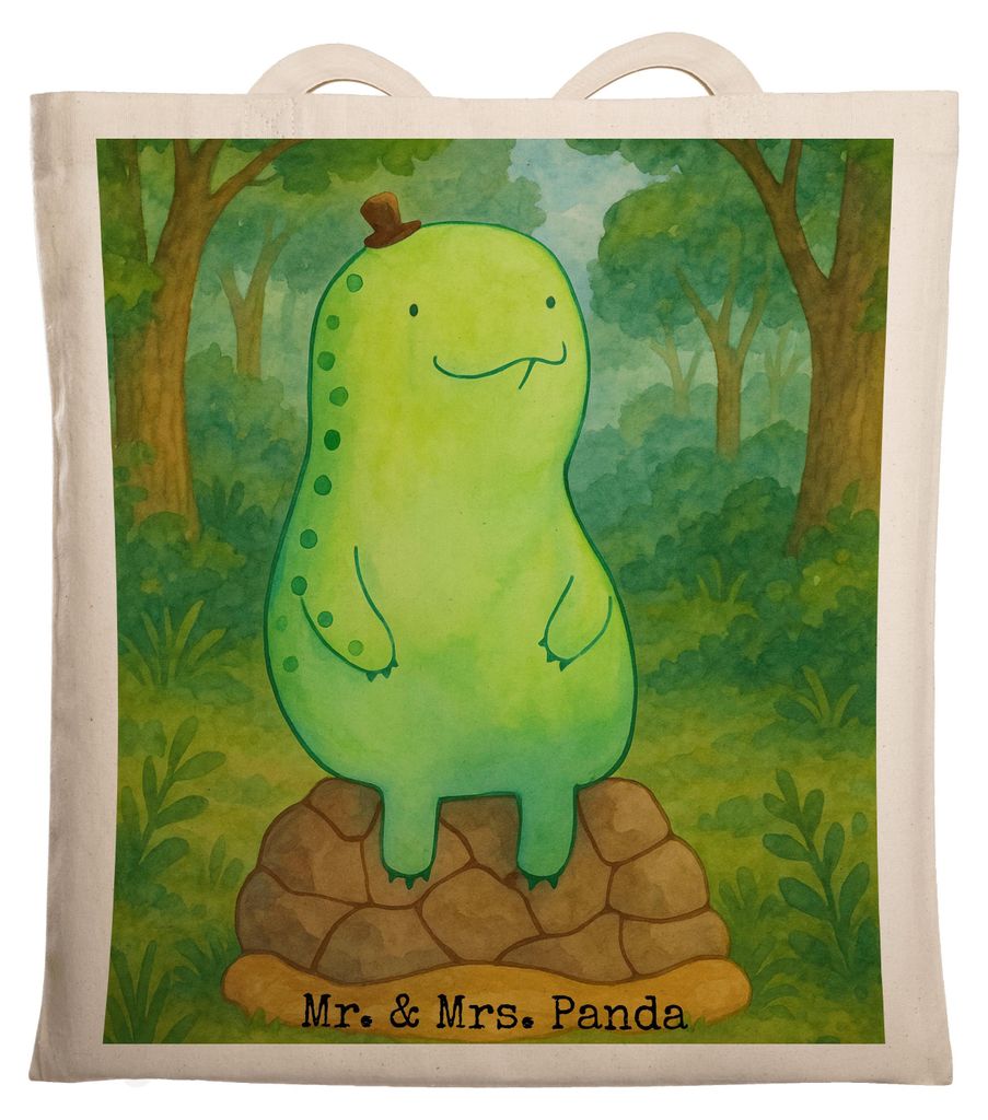 Mr. & Mrs. Panda Tote Bag Schildkröte Pause Design - Weiß - Geschenk, sitzen, Tasche, Panzer, Laptoptasche, Shopping, Uni, Beutel, Entspannen, gl...