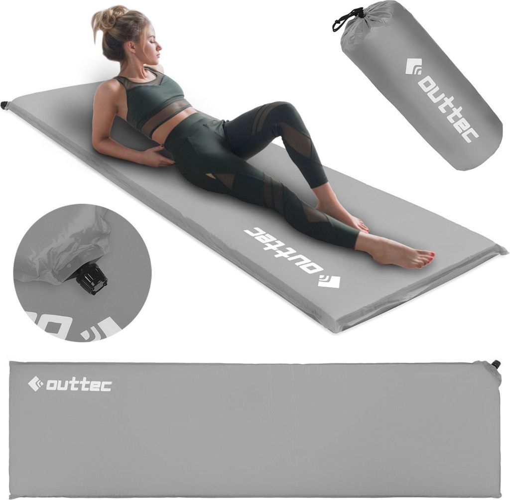 Outtec Selbstaufblasende Isomatte, Luftmatratze, Schlafmatte - 180x53 cm - ultraleicht, waßerdicht Aufblasbare Matratze, Luftbett für Camping O...