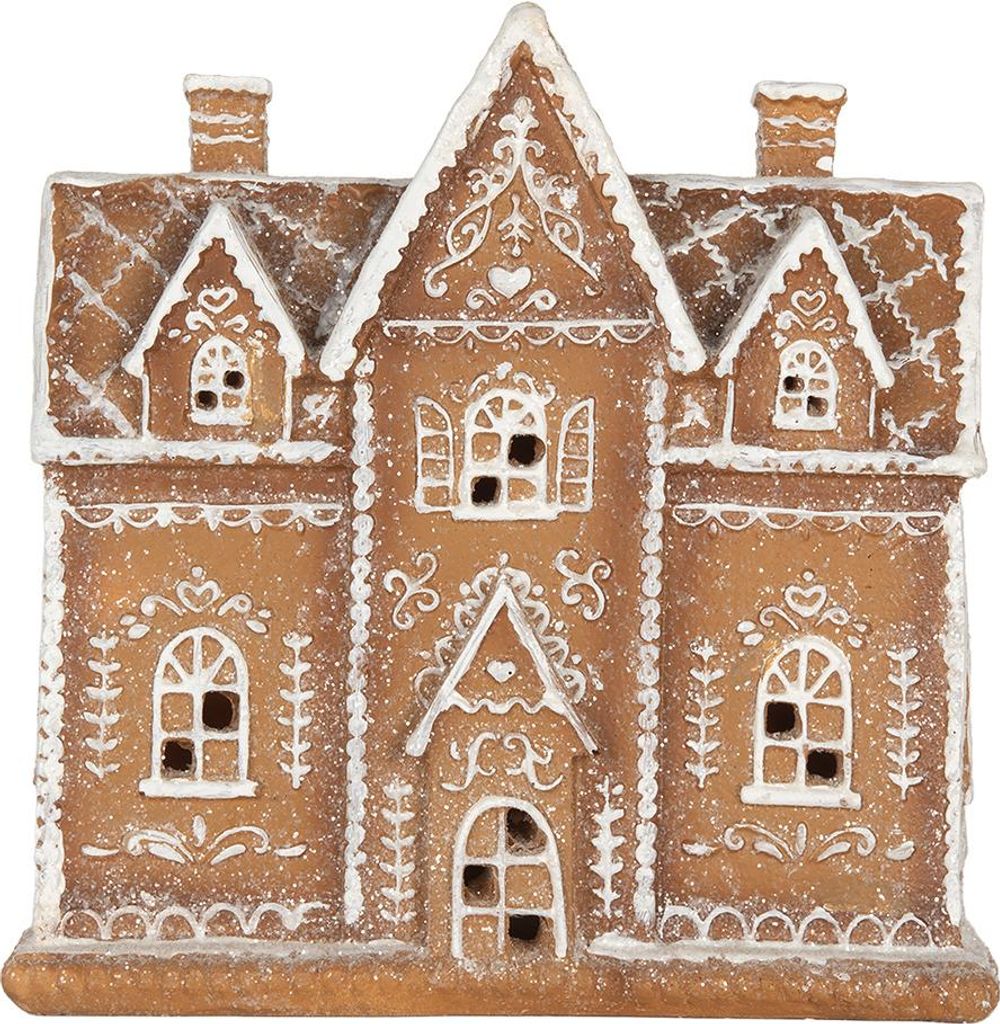 Clayre & Eef Maison en pain d'épices avec LED 21x8x20 cm Image du produit 