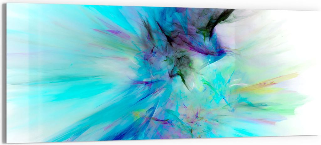 DEQORI Glasbild Echtglas 125x50 cm 'Supernova der Farben' Wandbild Bild modern Deko