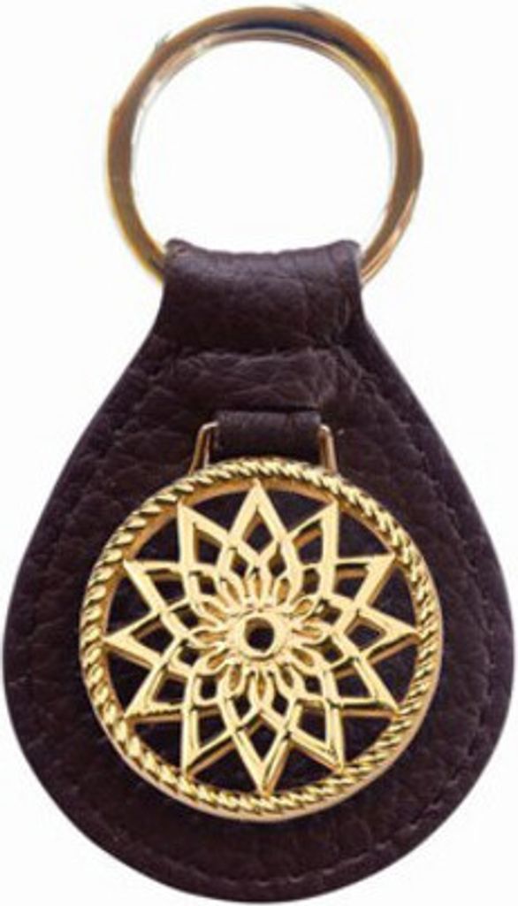 Schlüsselanhänger - Edelstahl Leder - braun