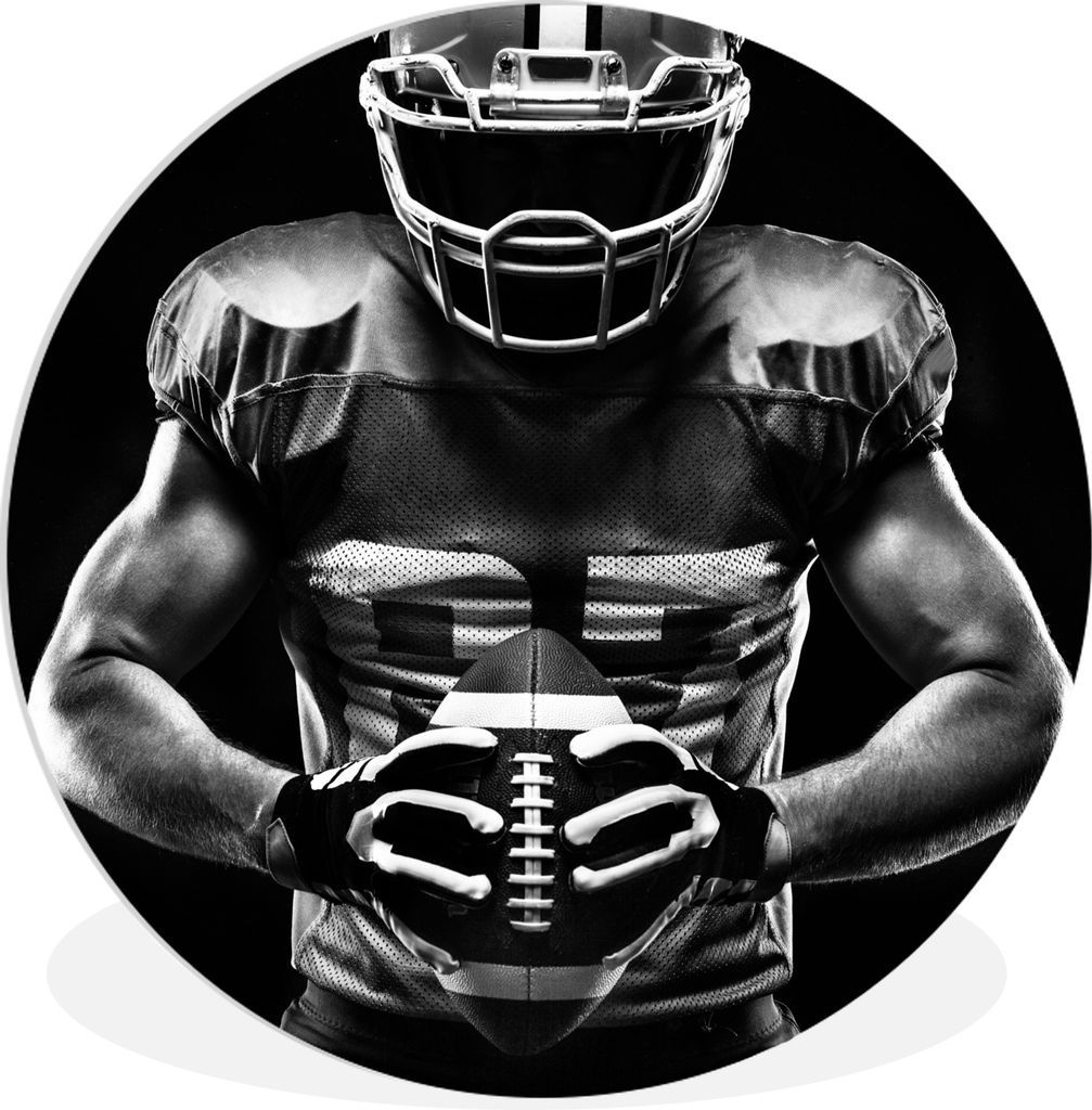 MuchoWow Rundes Wandbild - Runde Bilder Rugby - Ball - NFL Ø 60 cm Kreis Wanddekoration Kunststoff - Wandkreis - Wandschmuck - Wand Kreis - Das ...