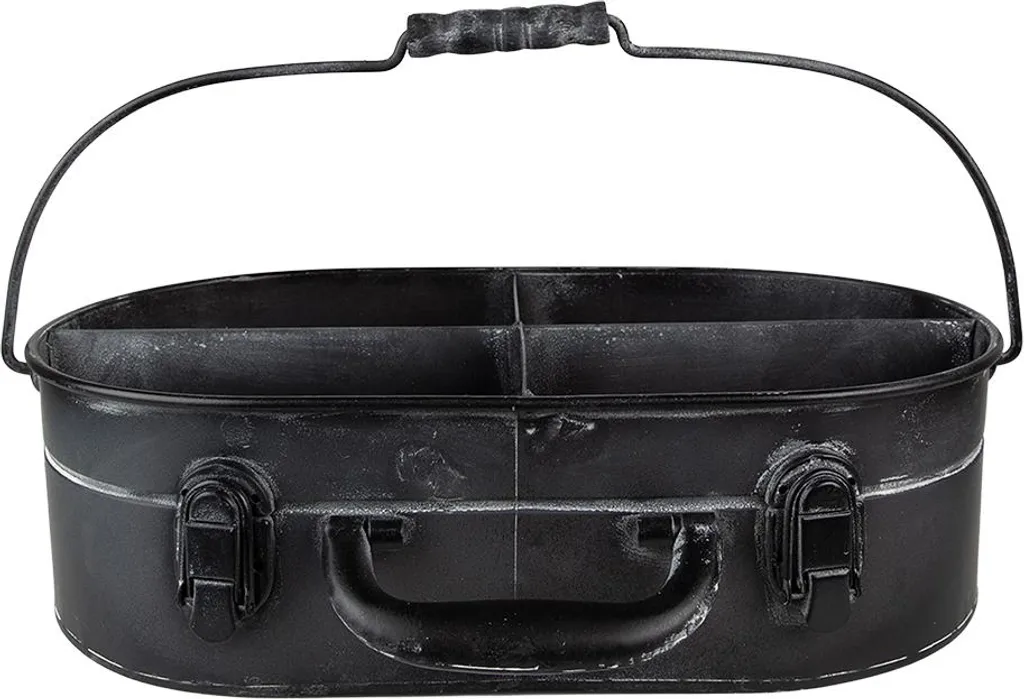 Vassoio Clayre & Eef 4 scomparti 41x26x11 cm Ferro nero