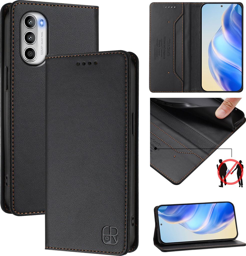 Lederhülle für Motorola Moto G52/Moto G82/Moto G71S Hülle Produktbild 