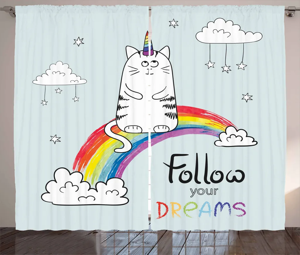 Tenda Unicorno ABAKUHAUS 280x245 cm: Magia Arcobaleno per Cameretta