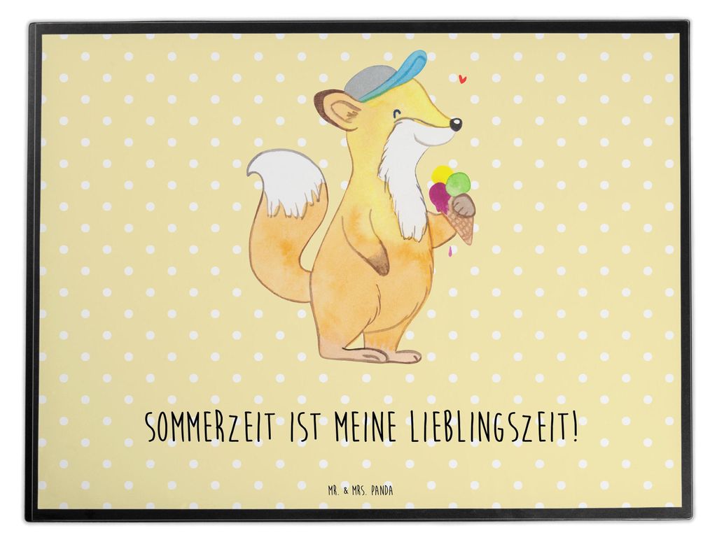 Mr. & Mrs. Panda tischpad Sommer Freude - Gelb Pastell - Geschenk, schreibtischauflagen, Winter, Sommergefühle, Schreibunterlage, schreibtischunte...