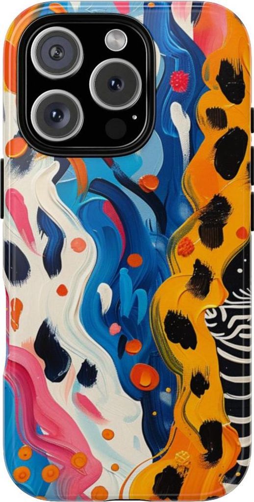 Abstraktes, farbenfrohes Zebramuster – Hülle Kompatibel mit iPhone 16 Pro