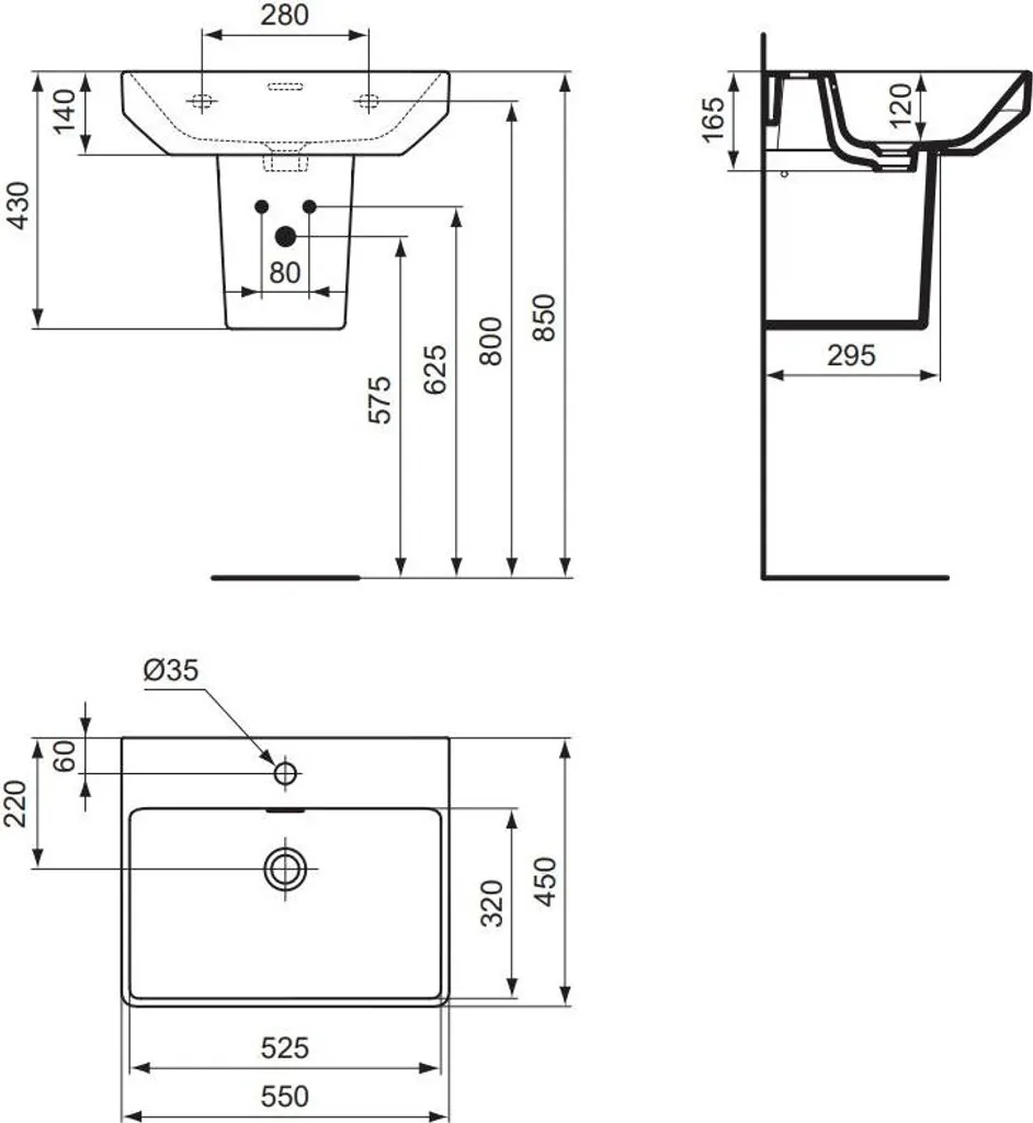 Lavabo design 55 cm pour rénovation de salle de bain VIGOUR DERBY V3 - 6