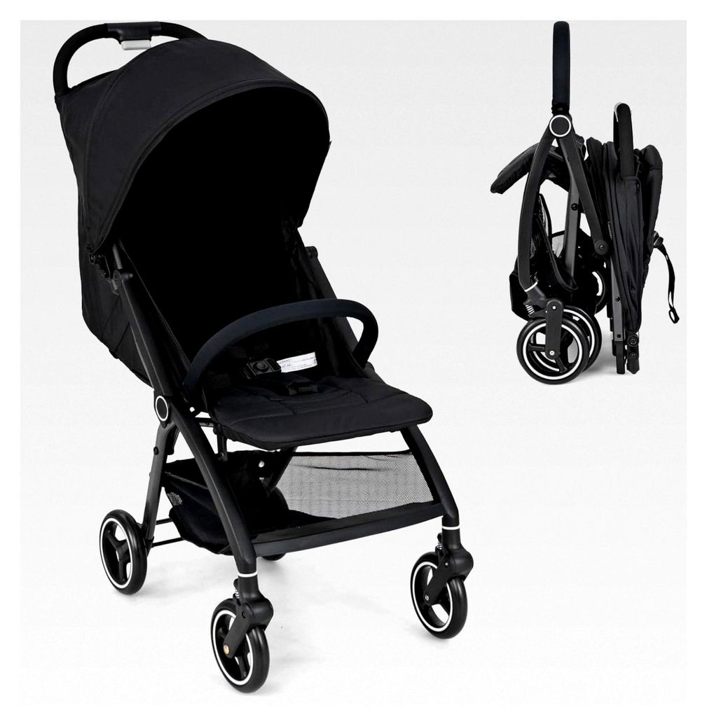 Klappbarer Kinderwagen, Reisebuggy mit verstellbarer Rückenlehne, 3-fach Verdeck und 5-Punkt-Sicherheitsgurt, Kinderbuggy mit EVA-Rädern für Kle...