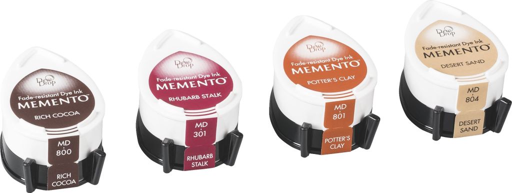 Tsukineko 211511945 Stempelkissen-Set Memento Dew Drop "Arizona Canyons" 3,5 x 5 cm Rich Cocoa, Rhubarb Stalk, Potter's Clay, Desert Sand