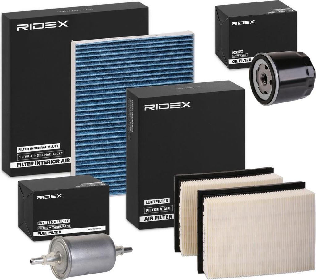 RIDEX Filterset Inspektionspaket Filtersatz für VW Lupo (6X1, 6E1) POLO (6N2) Polo Schrägheck (6N1) Polo Classic (6V2) Polo Variant (6V5) für SEAT