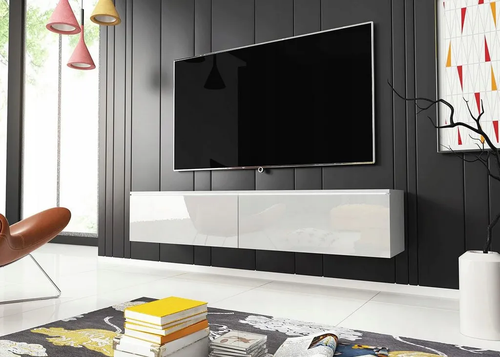 Armadietto TV 140 cm WILLA D – bianco
