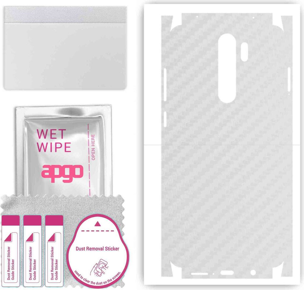 apgo Rückseite + Seiten Schutzfolie, Skin, kompatibel mit Xiaomi Redmi Note 8 Pro, Hinten Displayschutzfolie aus Vinylfolie, kratzfest, einfache M...