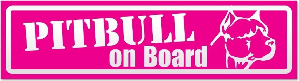 Kiwistar - Autoaufkleber - Pink - 45 x 12 cm - Pitbull on Board invertiert - Hinweis Aufkleber Sticker für Auto, Kfz, Fahrrad, PKW, LKW
