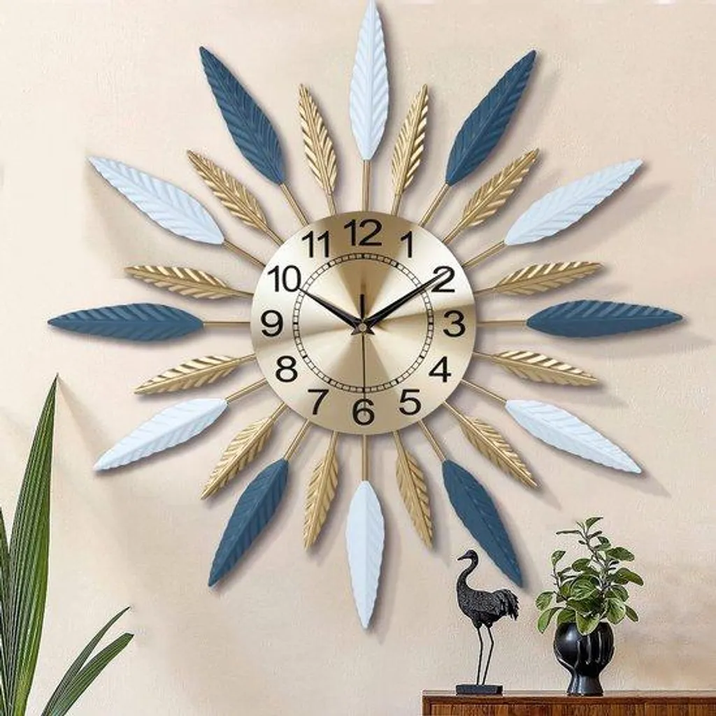 Horloge silencieuse 56 cm sans tic-tac - Horloge en métal design épuré