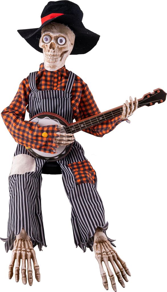 Halloweenfigur Skelett mit Banjo Produktbild 