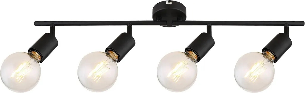 Plafonnier industriel E27 4x40W noir mat 3989 Lamar Rabalux design chic