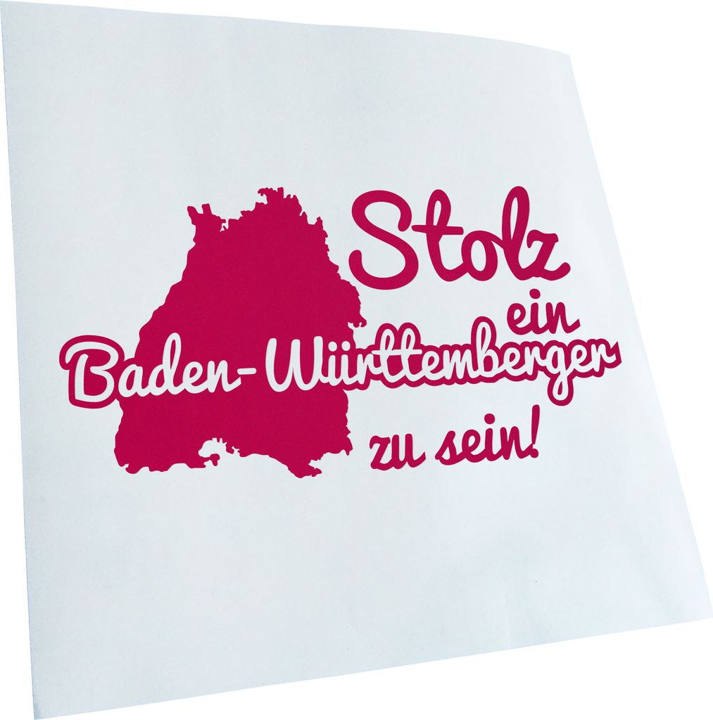 Kiwistar - Autoaufkleber - Baden-Württemberger Stolz - Neonorange - 20x10cm - Aufkleber für Auto, Laptop, Fahrrad, LKW, Motorrad mehrfarbig JDM D...