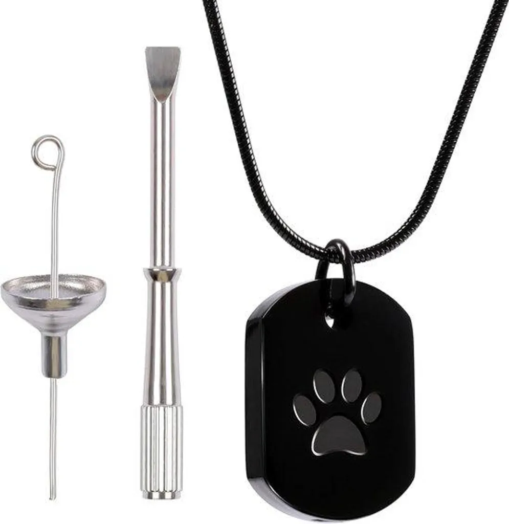 Bracelet commémoratif Pudding en acier noir pour les amoureux des animaux