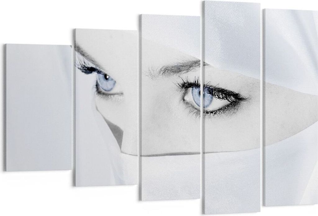 Bild auf Leinwand - Leinwandbild - Schönheit Gesicht Mädchen Mode - 150x100cm - Wand Bild - Wanddeko - Leinwanddruck - Bilder - Kunstdruck - Lein...