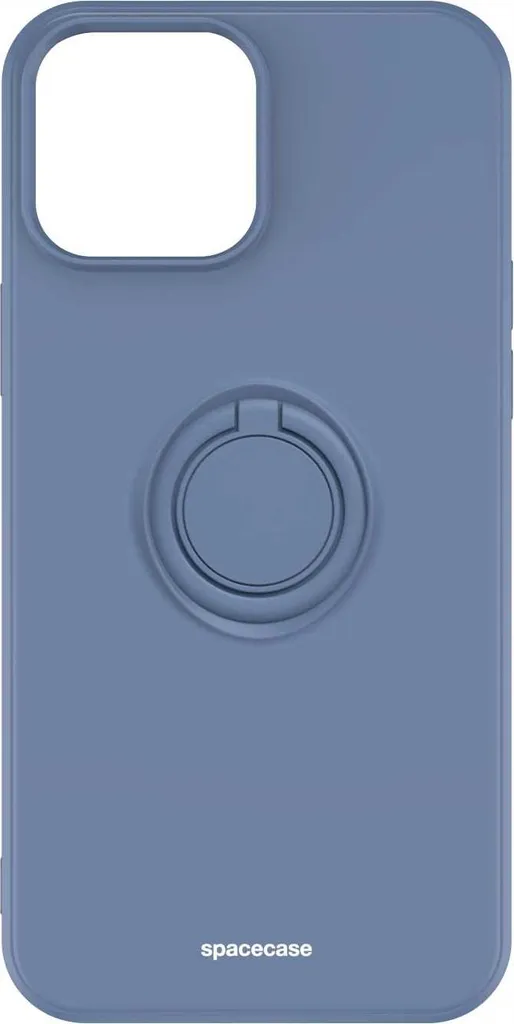 Cover iPhone 13 Pro Max SPACECASE Silicone Blu con Ring Stand - 5