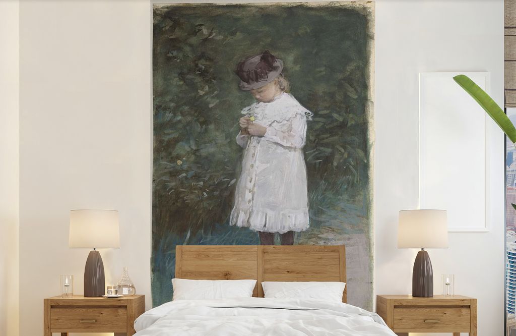 MuchoWow Fototapete für Wohnzimmer oder Schlafzimmer Wandtapete Vinyl Motivtapete Elisabeth Mauve - Gemälde von Anton Mauve - 150x240 cm - Tapeten