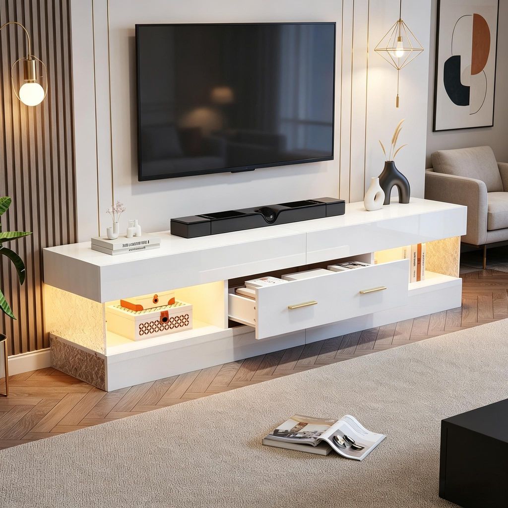 STILVORA TV skříňka s LED osvětlením, TV skříňka s Obrázek produktu 