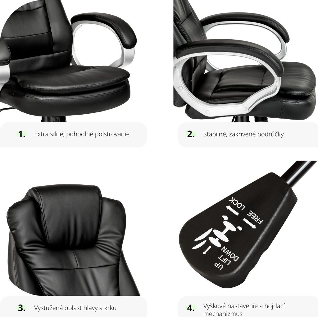 Kancelárske kreslo Zulu ergonomického tvaru Obrázok produktu 4