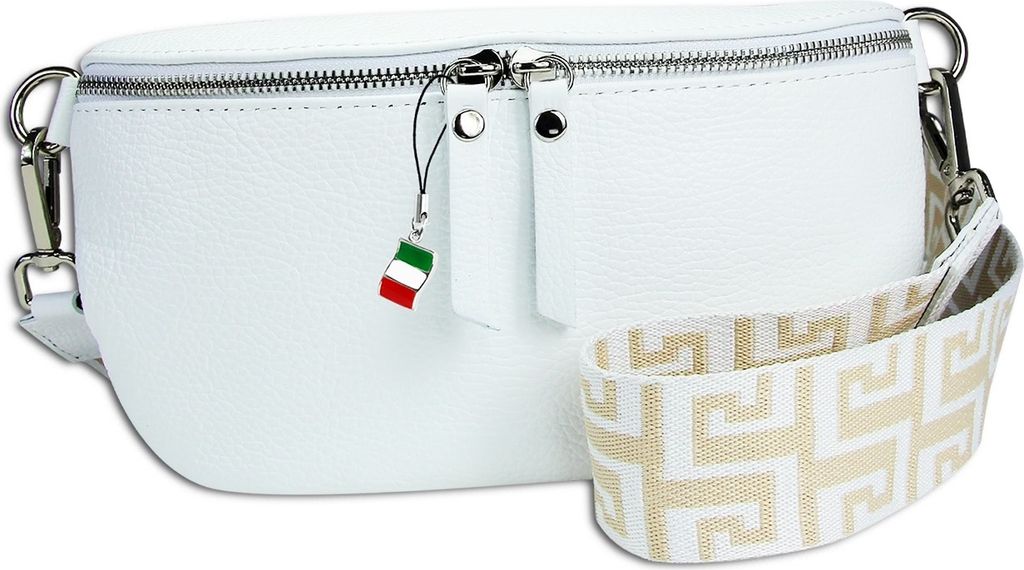 Florence Leder Tasche Gürteltasche weiß mehrfarbig OTF807W