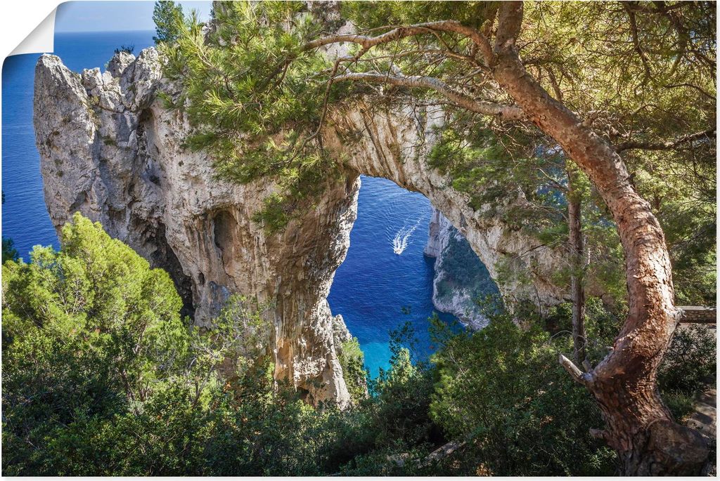 ARTland Poster Felsentor Arco Naturale Capri, Italien Größe: 90x60 cm