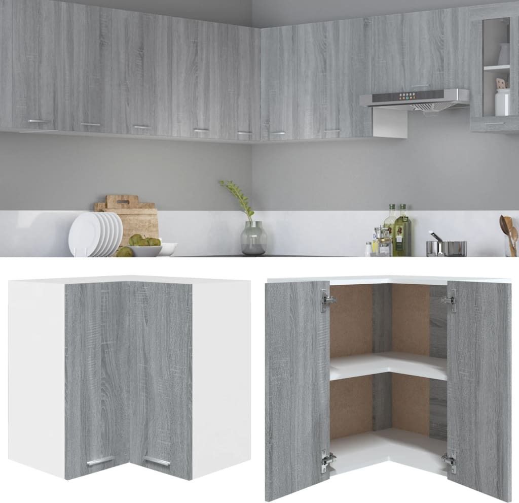 vidaXL Eck-Hängeschrank Lyon Grau Sonoma 57x57x60 cm Produktbild 