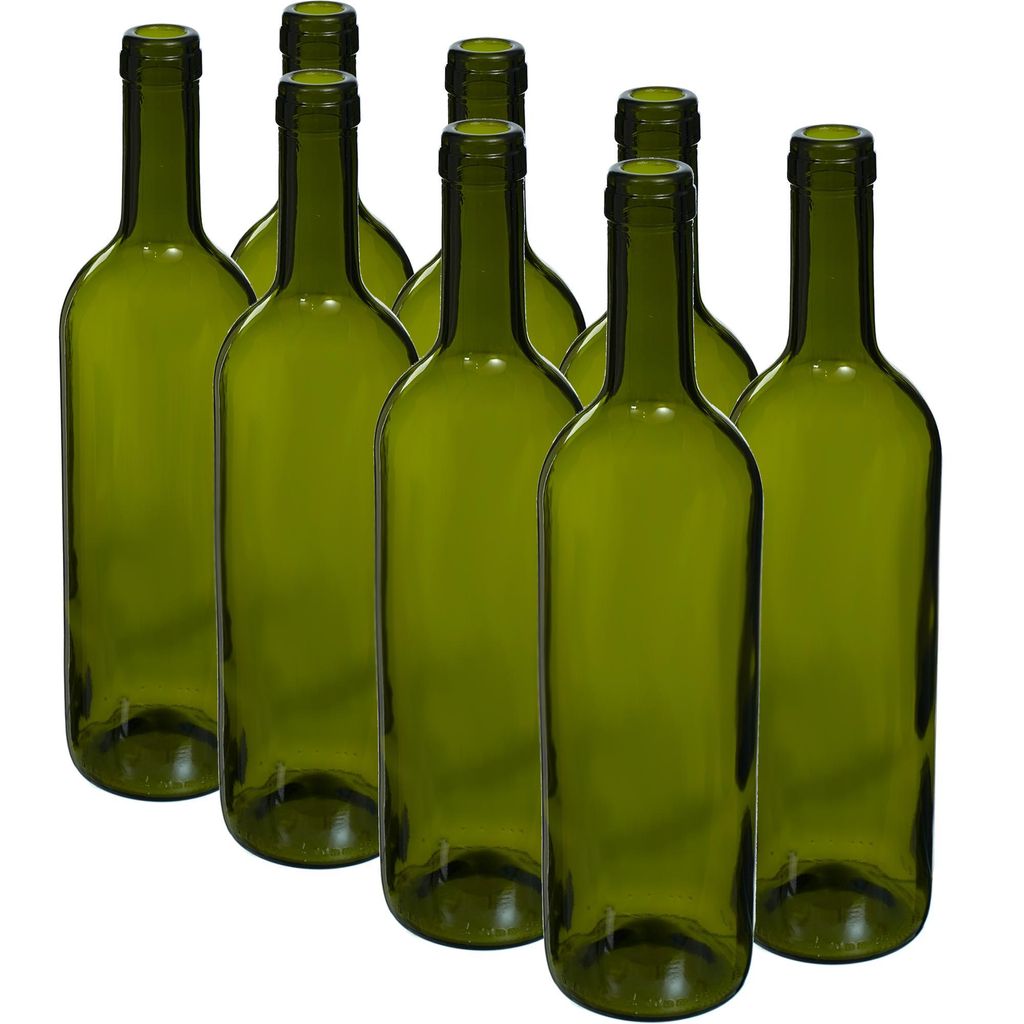 Weinflaschen x8 Glasflaschen ohne Korken Likör Wein Grün Produktbild 
