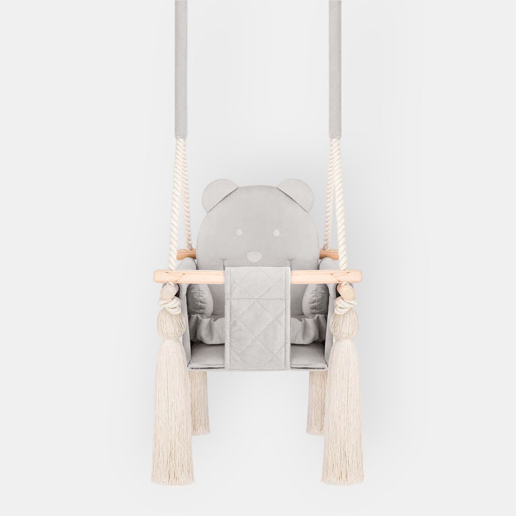 Indoor-Babyschaukel Grau aus Velvet – Mit Produktbild 
