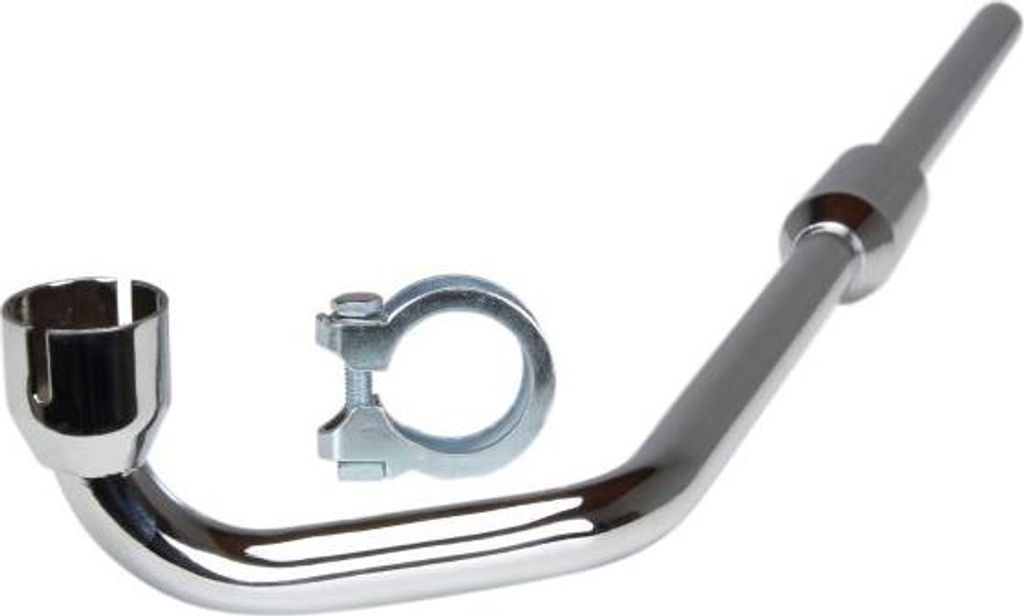 Krümmer chrom P1 linksabgehend 26mm Steck (1x Schelle) für Hercules Prima M Sachs 504 505