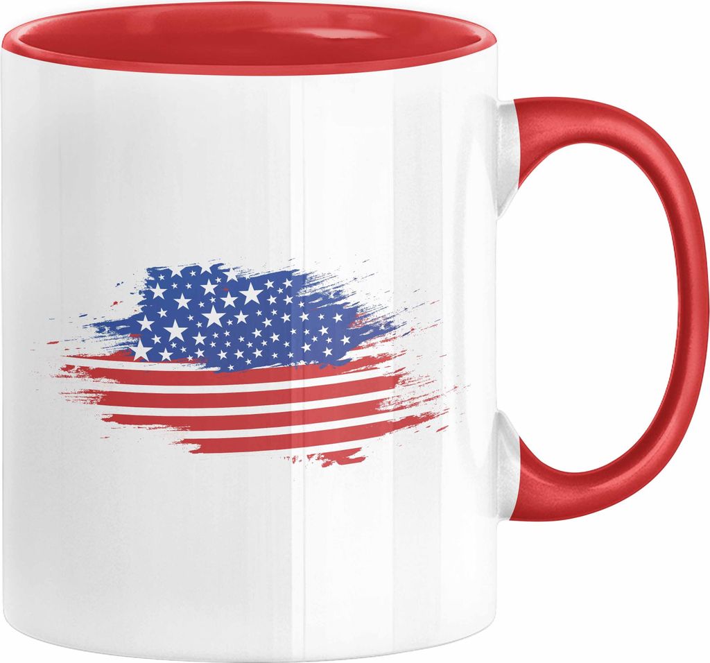 USA Tasse Geschenk Amerika Geschenkidee Auslandjahr Vereinigte Staaten Von Amerika (Rot)