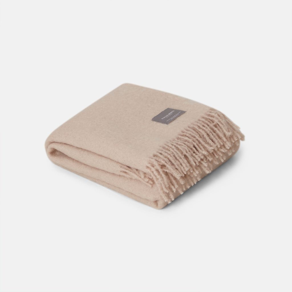 Stackelbergs Plaid-Mohair-Decke Mohair-Wolle Beige-Creme L 130 cm B 170 cm