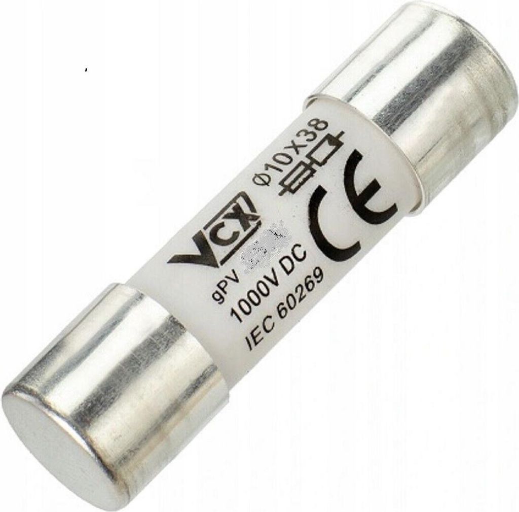 19% MwSt. DC Zylindrische Sicherungseinsätze 10x38 10A