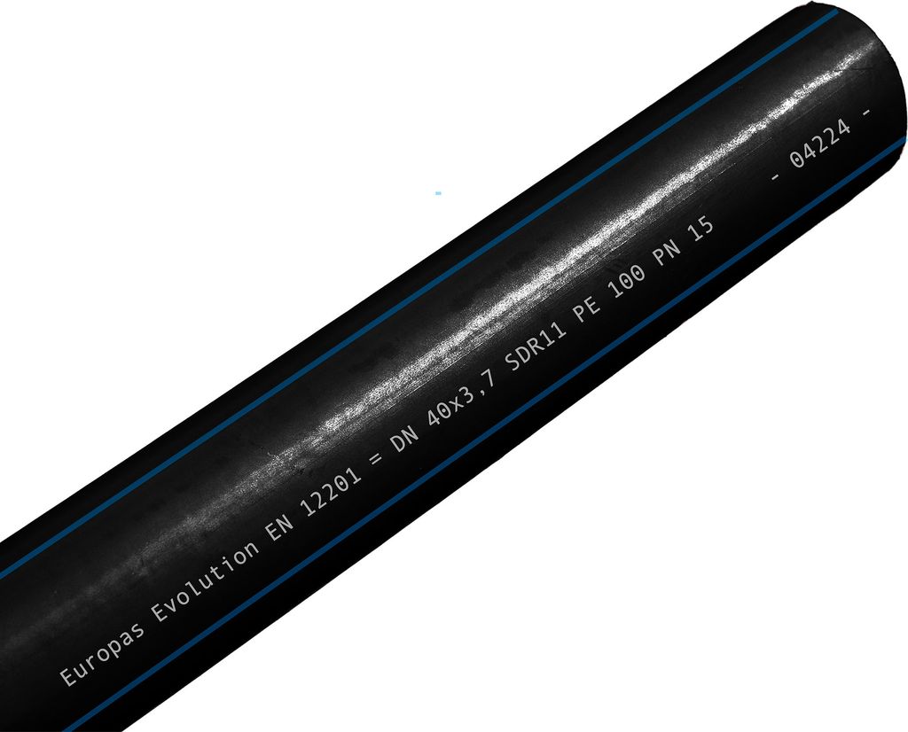 PE 100 Trinkwasserrohr PN15 PE Rohr 40mm 1 1/4" 25m DVGW : Ø40 mm x 25 m Größe: Ø40 mm x 25 m