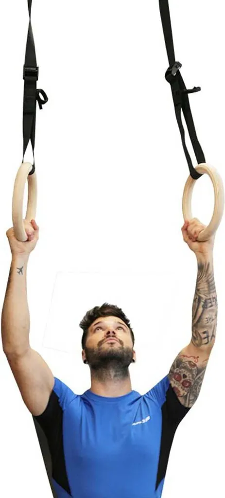 Anneaux de Suspension en Bois Softee Multicolore - Équipement Gymnastique